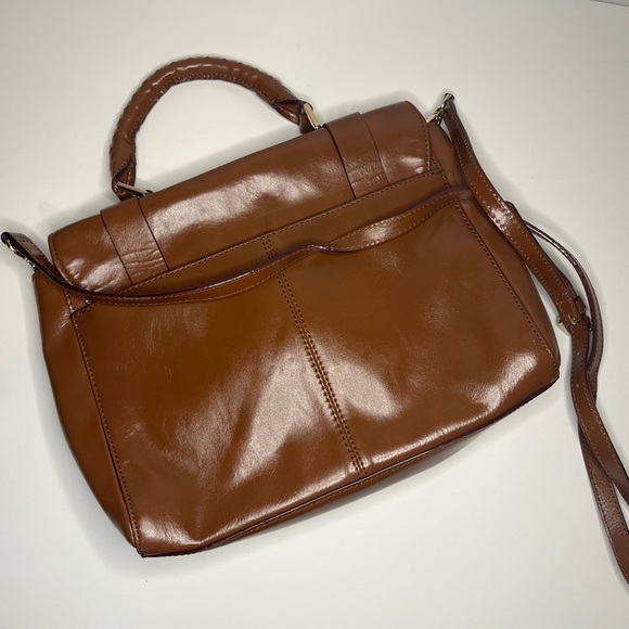 Antonio Melani Brown Patent Leather Satchel - Picture 4 of 7